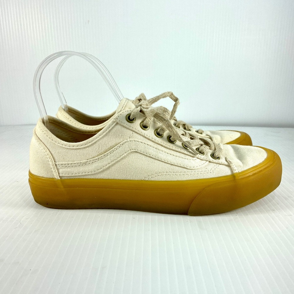 Vans‎ Eco Theory Natural Double Light Canvas Gum Sole Sneakers Womens 8 Mens 6.5